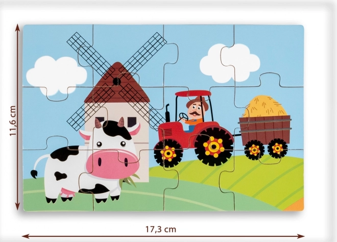 Drevené puzzle - život na dedine