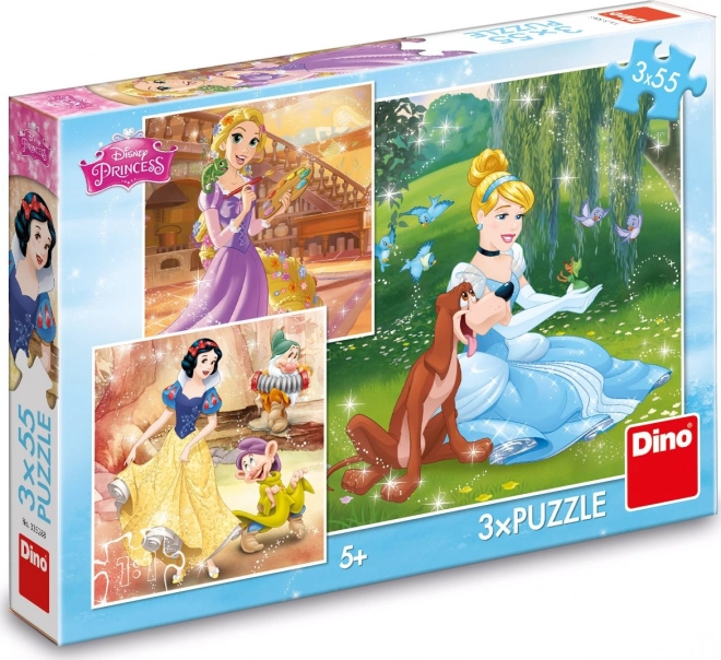 Puzzle Disney Princezné 3x55