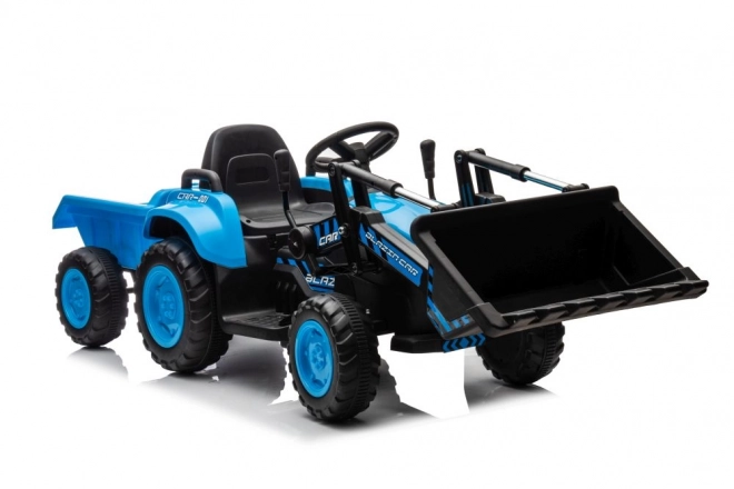 Elektrický detský traktor s lyžicou modrý