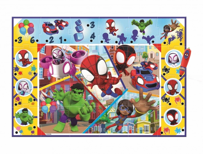 Podlahové puzzle Spidey a jeho úžasní priatelia s interaktívnym perom