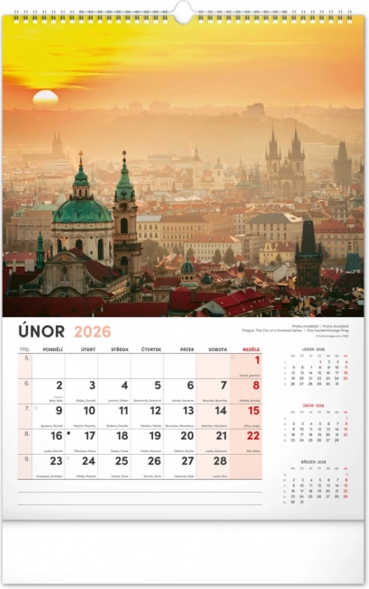Nástenný kalendár Praha 2026