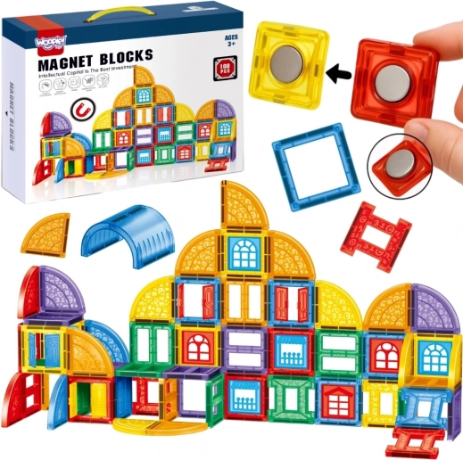 Magnetické stavebnice 3D WOOPIE – vzdelávacia sada Zámok, 100 ks