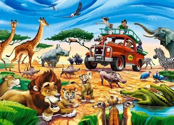 Puzzle Dobrodružstvo na safari 180 dielikov