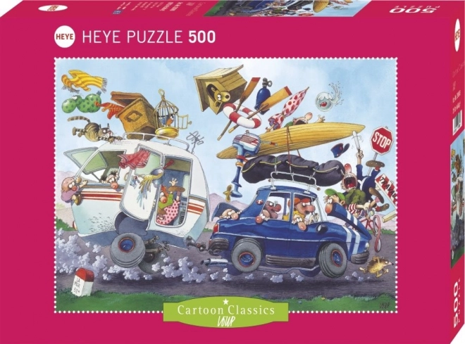 Puzzle Cartoon Classics: Odchod na dovolenku! 500 dielikov