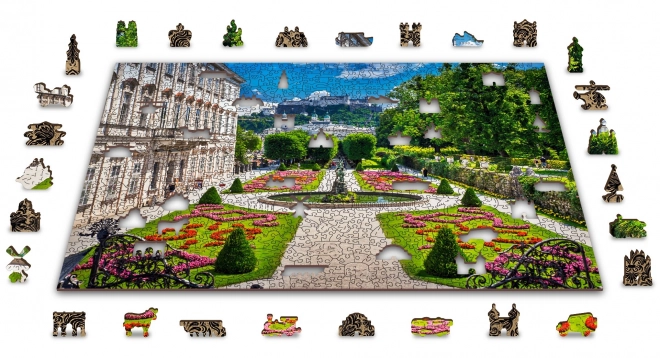 Drevené puzzle Palác Mirabell a Salzburský hrad 2v1