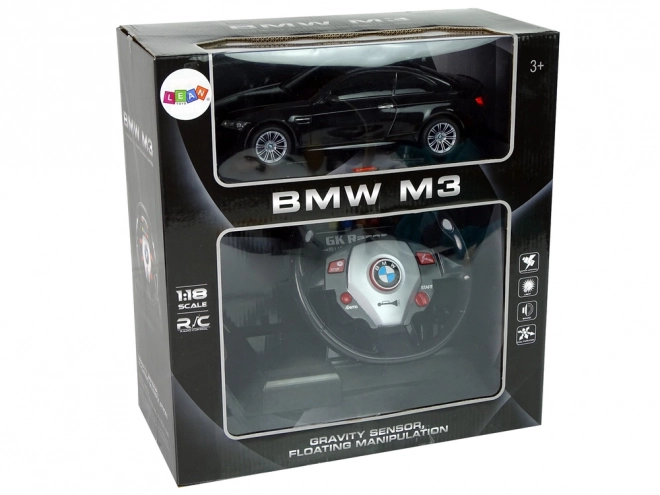 Zábavný RC model BMW M3 čierny s diaľkovým ovládačom