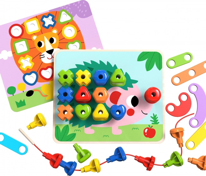 Tooky Toy viacúčelová tabuľa s farebnými skrutkami pre učenie tvarov
