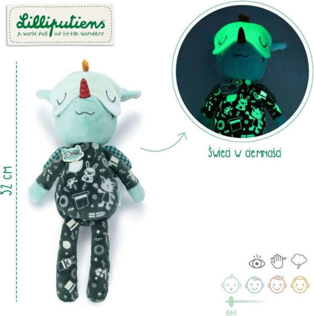 Lilliputiens uspávací maznáčik so svietiacimi prvkami dráčik Joe 6m+