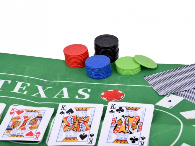 Karetná hra set 2v1 Poker a Blackjack so žetónmi, kartami a doskou