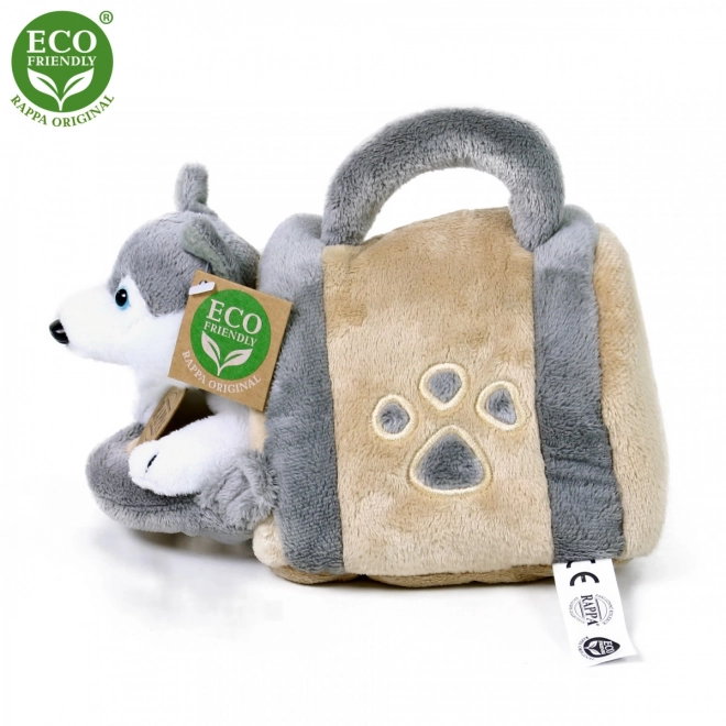 Rappa Husky plyšový pes s prepravkou 13 cm ECO-FRIENDLY