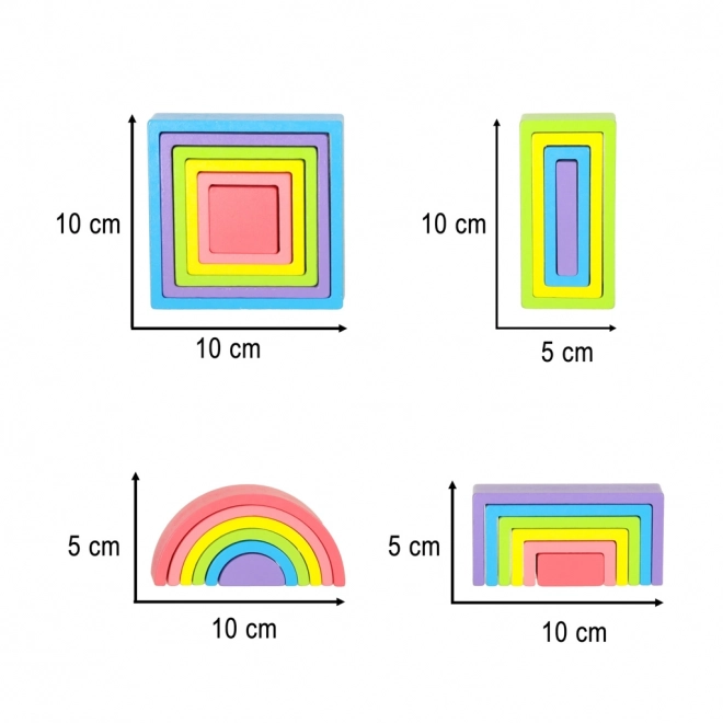 Drevené vzdelávacie bloky dúha puzzle montessori