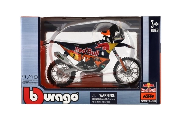 Model motocyklu Bburago Red Bull KTM Rally Dakar 2019 v mierke 1:18