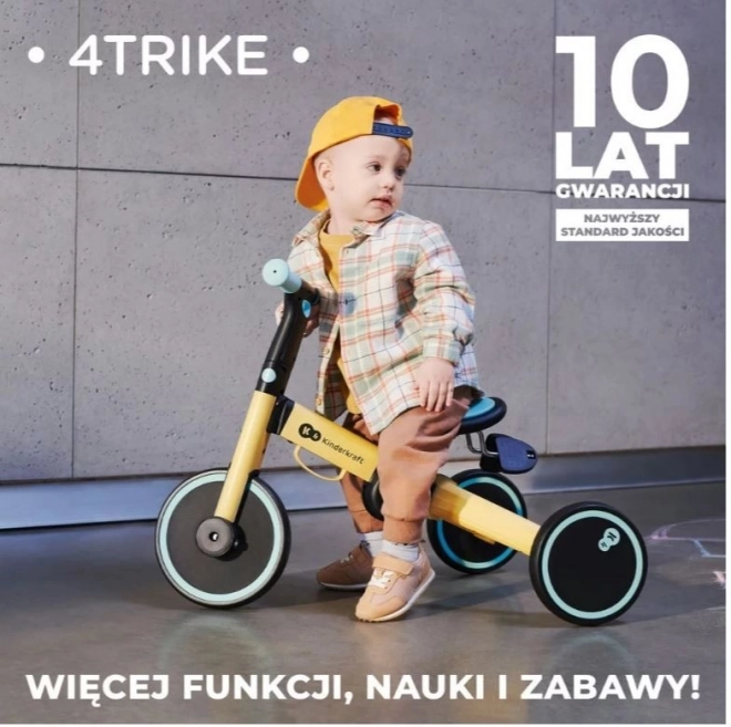 Detský trojkolieskový bicykel 4Trike striebornosivý