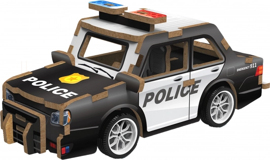 3D drevené puzzle policajného auta