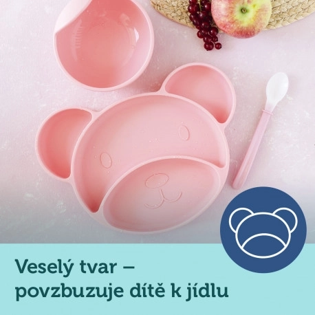 Silikónový delený tanier pre deti v tvare Medveďa od Canpol Babies