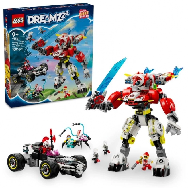 Stavebnica LEGO DREAMZzz Tygrí mech Coopera a hot rod Zero