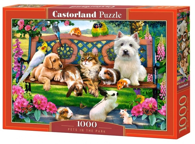 Puzzle Mazlíčci v parku 1000 dielikov