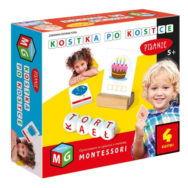 Montessori vzdelávacia hračka Kocka po kocke - Písanie