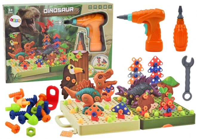 Kocky Puzzle Konštrukčné 3D DIY Dinosaurové Rozoberanie s Vŕtačkou