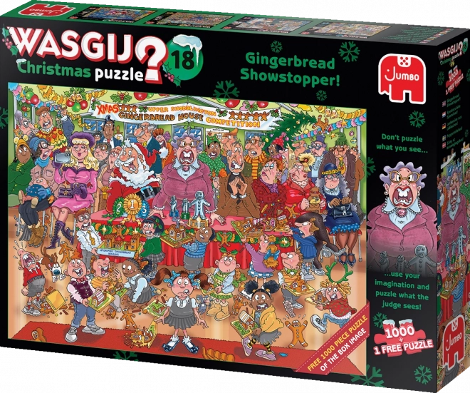 Puzzle Jumbo Wasgij Christmas Perníková prehliadka 2x1000 dielikov