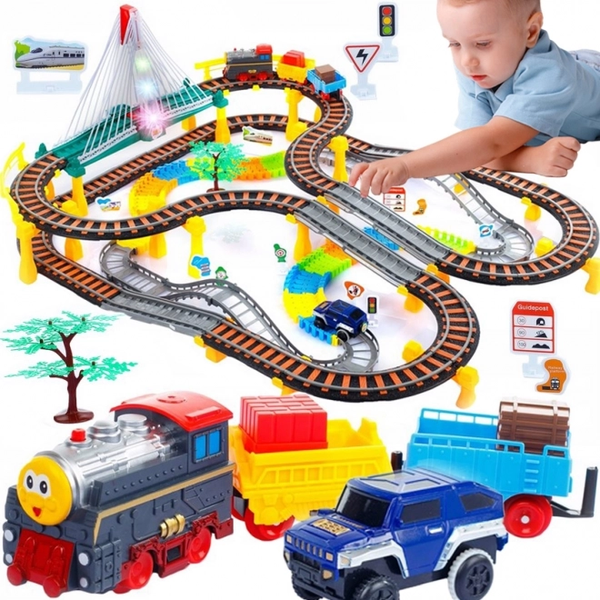 Woopie Elektrická pretekárska dráha a vlak 2v1