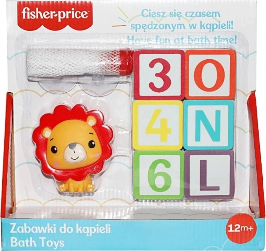 Hračka do vane Písmenká a číslice s figúrkou leva Fisher Price