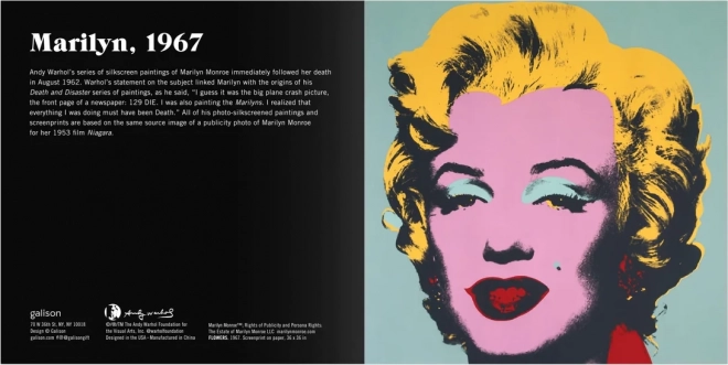 Posuvné drevené puzzle Andy Warhol: Marilyn 2v1