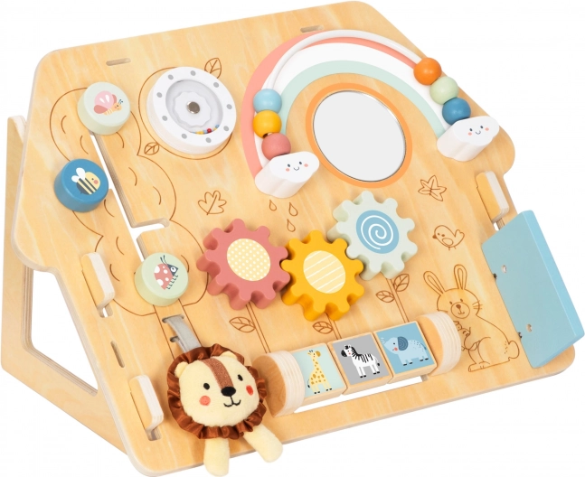 Tooky Toy Veľká Drevená Manipulačná Tabuľa Domček - Centrum Aktivít