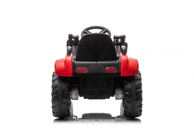 Detský červený traktor s nabíjacou batériou a lyžicou