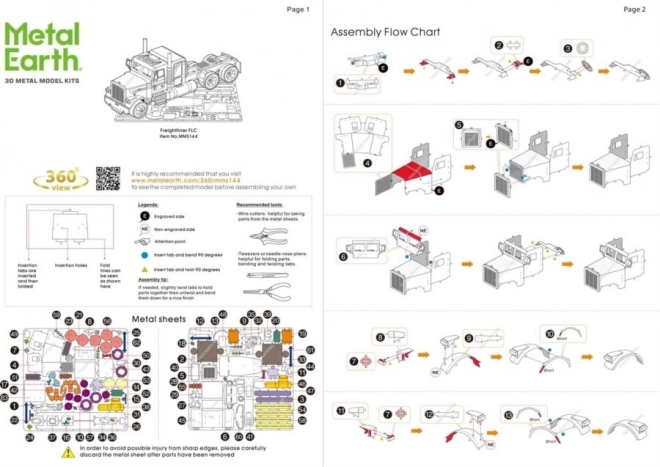 Metal Earth 3D puzzle Nákladné vozidlo Freightliner