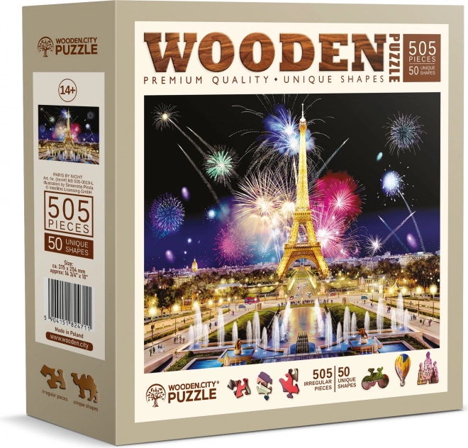 Drevené puzzle Nočná Paríž 505 dielikov