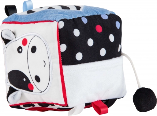 Zmyslová plyšová kocka midi 10 cm – tiger a krava