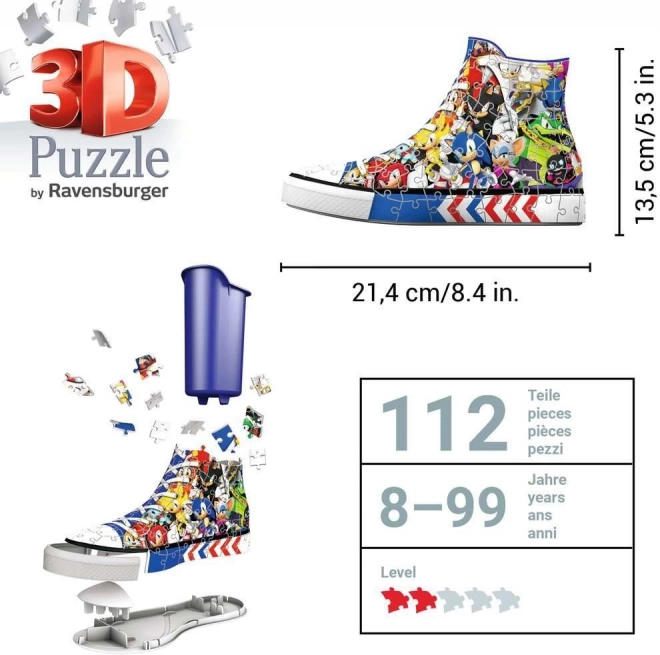 Ravensburger 3D puzzle teniska Ježko Sonic 112 dielikov