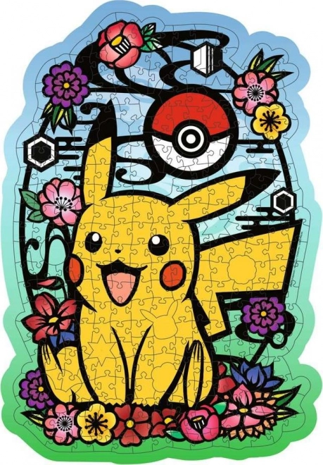 Drevené obrysové puzzle Pikachu 300 dielikov