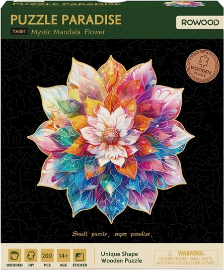 Drevené puzzle Kvetinová mandala