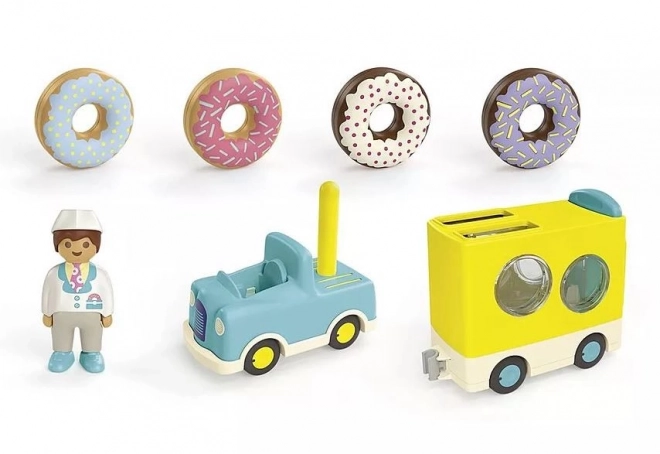 Playmobil 1.2.3: Bláznivý Donut Truck so Stohovacími a Triediacimi Funkciami