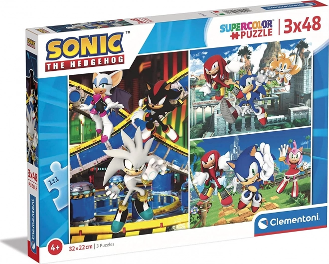 Puzzle Ježko Sonic 3x48 dielikov