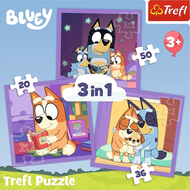 Puzzle TREFL Zoznámenie sa s Bluey 3v1