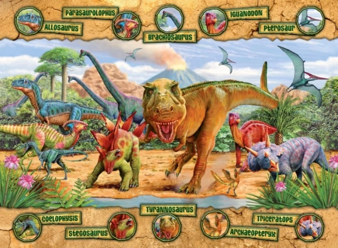 Puzzle Dinosauri XXL 100 dielikov