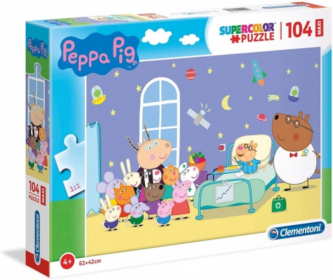 Puzzle Prasiatko Peppa MAXI 104 dielikov