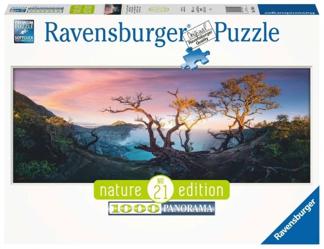 Panoramatické puzzle Sirnaté jazero na hore Ijen, Jáva 1000 dielikov