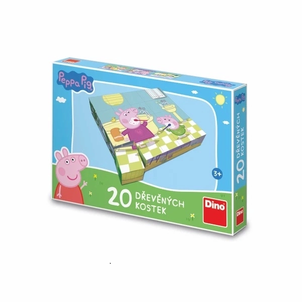 Drevené kocky Peppa Pig: Veselý deň – 20 kociek