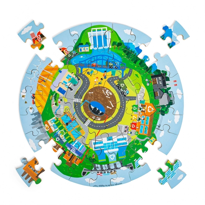 Detské kruhové puzzle recyklácie