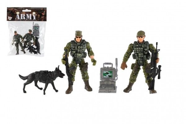 Sada vojakov so psom s doplnkami 6ks plast vo vrecku 17x20x3cm