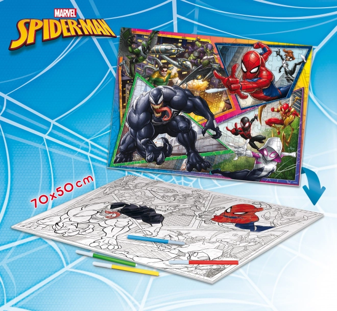 Obojstranná podlahová MAXI Puzzle Spider-Man