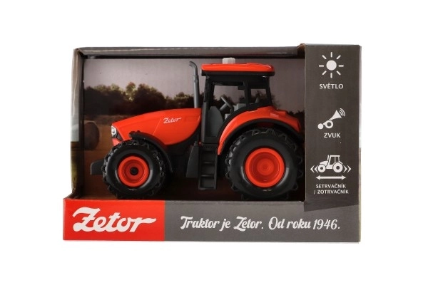 Červený traktor Zetor na zotrvačník so zvukovými a svetelnými efektmi