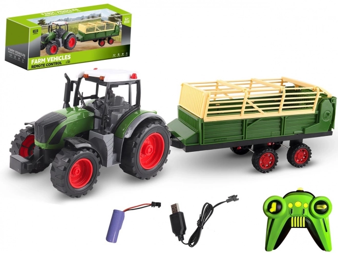 Traktor s prívesom na diaľkové ovládanie USB nabíjanie