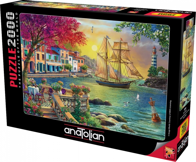 Puzzle Krásny západ slnka nad prístavom 2000 dielikov