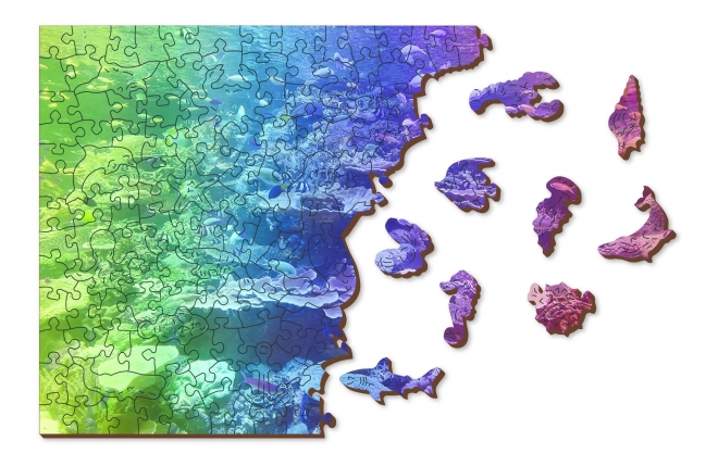 Drevené puzzle Korálový útes 2v1