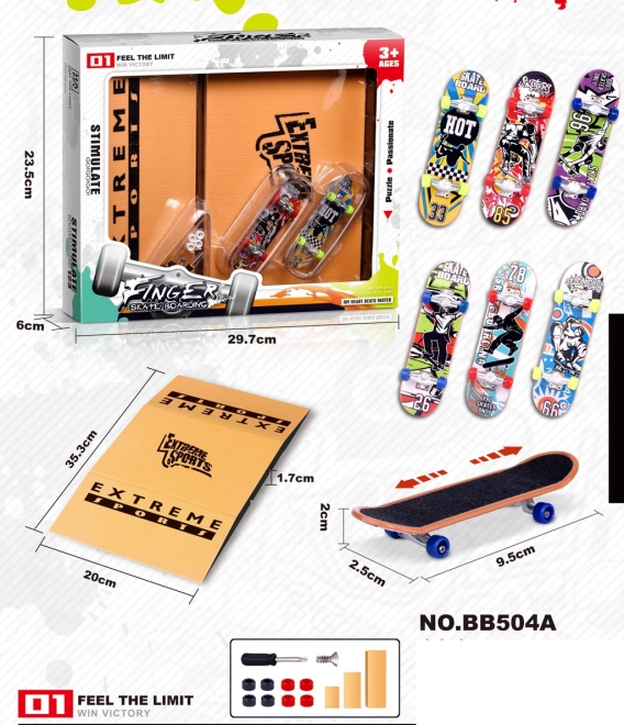 Hracia sada Fingerboard s rampou